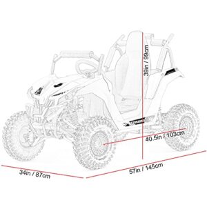 MotoTec Raider Kids UTV 48v 1200w Full Suspension Blue, Large