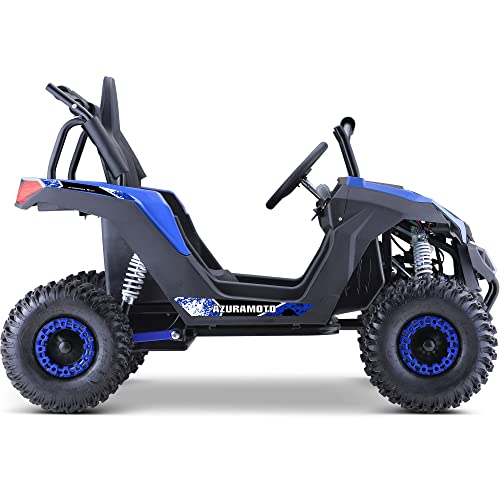 MotoTec Raider Kids UTV 48v 1200w Full Suspension Blue, Large