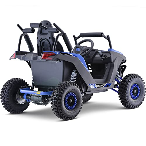 MotoTec Raider Kids UTV 48v 1200w Full Suspension Blue, Large