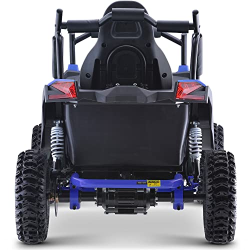 MotoTec Raider Kids UTV 48v 1200w Full Suspension Blue, Large