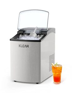 nugget ice maker countertop, 40lbs/day, pebble ice maker machine with ice scoop and basket, self-cleaning, auto water refill, touch button, ice coffee and cocktails for indoor/outdoor