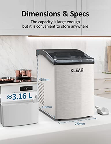 Nugget Ice Maker Countertop, 40lbs/Day, Pebble Ice Maker Machine with Ice Scoop and Basket, Self-Cleaning, Auto Water Refill, Touch Button, Ice Coffee and Cocktails for Indoor/Outdoor