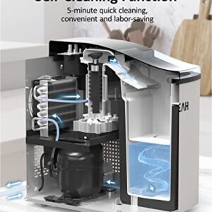 Nugget Ice Maker Countertop, 40lbs/Day, Pebble Ice Maker Machine with Ice Scoop and Basket, Self-Cleaning, Auto Water Refill, Touch Button, Ice Coffee and Cocktails for Indoor/Outdoor