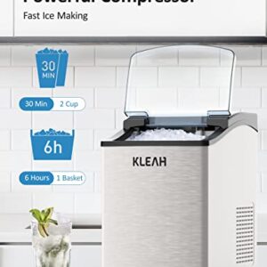 Nugget Ice Maker Countertop, 40lbs/Day, Pebble Ice Maker Machine with Ice Scoop and Basket, Self-Cleaning, Auto Water Refill, Touch Button, Ice Coffee and Cocktails for Indoor/Outdoor