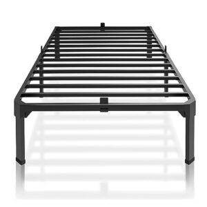 Superay 14 Inch Metal Twin Bed Frame with Mattress Slide Stopper - Single Black Basic Anti Squeak Steel Slats Platform, Easy Assembly Heavy Duty Noise Free Bedframes, No Box Spring Needed