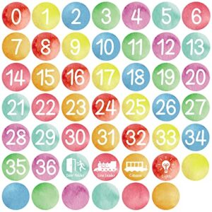 48pcs watercolor numbers stickers classroom decorations colorful mini dots number spot markers stickers watercolor classroom labels accents cutouts for preschool elementary school floor decoration