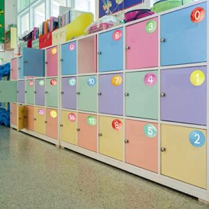 48PCS Watercolor Numbers Stickers Classroom Decorations Colorful Mini Dots Number Spot Markers Stickers Watercolor Classroom Labels Accents Cutouts for Preschool Elementary School Floor Decoration