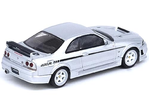 Inno Models Skyline GT-R (R33) Nismo 400R RHD (Right Hand Drive) Sonic Silver Metallic with Black Stripes 1/64 Diecast Model Car IN64-400R-SIL