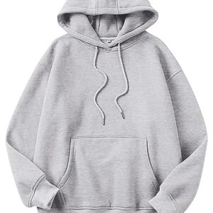 ANRABESS Women's Oversized Hoodies Fleece Casual Pullover Drawstring Long Sleeve Hooded Sweatshirts 2023 Fall Fashion Clothes Trendy Y2k Outfits for Teen Girls A1072huahui-S Heather Gray