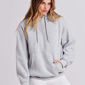 ANRABESS Women's Oversized Hoodies Fleece Casual Pullover Drawstring Long Sleeve Hooded Sweatshirts 2023 Fall Fashion Clothes Trendy Y2k Outfits for Teen Girls A1072huahui-S Heather Gray