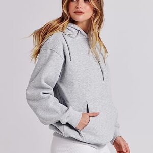 ANRABESS Women's Oversized Hoodies Fleece Casual Pullover Drawstring Long Sleeve Hooded Sweatshirts 2023 Fall Fashion Clothes Trendy Y2k Outfits for Teen Girls A1072huahui-S Heather Gray