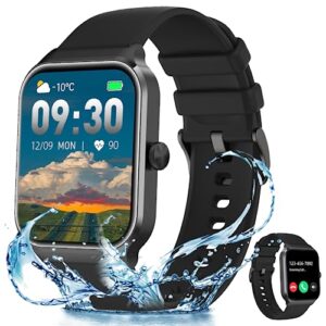 smart watch for men with bluetooth dail calls speaker, 2023 newest 1.96'' touch screen smart watch for android ios phones with waterproof sport step calories heart rate stress monitor sleep tracking