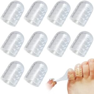 10pcs silicone anti-friction toe protector, 2023 new silicone breathable toe covers, soft clear silicone little toe sleeve protectors caps guards for men women