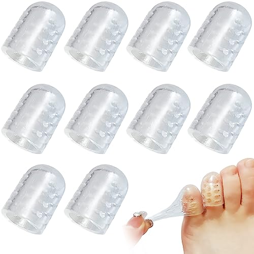 10PCS Silicone Anti-Friction Toe Protector, 2023 New Silicone Breathable Toe Covers, Soft Clear Silicone Little Toe Sleeve Protectors Caps Guards for Men Women