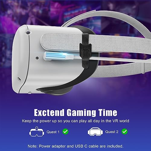 RuntoGOL 16FT Link Cable for Oculus Quest 2/1 Accessories with Adapter, VR Headset Cable with Separate Charging Port, USB 3.0 to USB C High Speed PC Data Transfer Charging Cord for Gaming PC