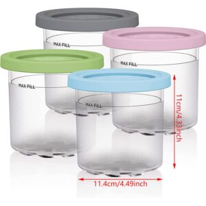 YAMSLAM 4 Pcs 600ML Ice Cream Containers Compatible with NC299AMZ & NC300s Series Ninja Creami Ice Cream Makers Reusable Ice Cream Containers4