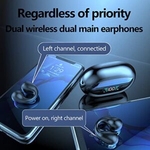 Ear Clips Wireless Bluetooth Earbuds Ear-Clip Bone Conduction Headphones Headset Open Ear Clip on Headphone Clip Type Bluetooth Bone Earphones Sports Earrings Cycling Running Earbuds Noise Cancelling