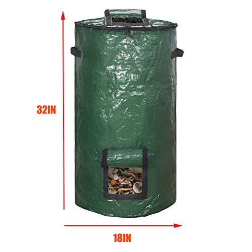 Compost Bin Reusable Yard Waste Bags Outdoor Compost Bin Bags for Garden Yard 34 Gallon