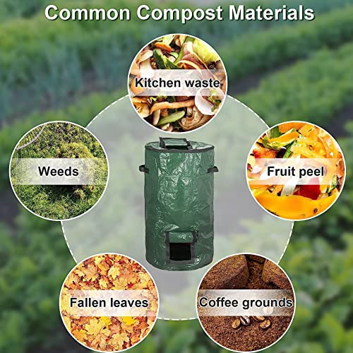 Compost Bin Reusable Yard Waste Bags Outdoor Compost Bin Bags for Garden Yard 34 Gallon