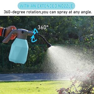 0.53Gal/2L Electric Spray Bottle Plant Mister for Indoor/Outdoor Plants,Garden Rechargeable Automatic Plant Mister Spray Bottle,Watering Can with Adjustable Spout,Fertilizing,Cleaning (Blue)