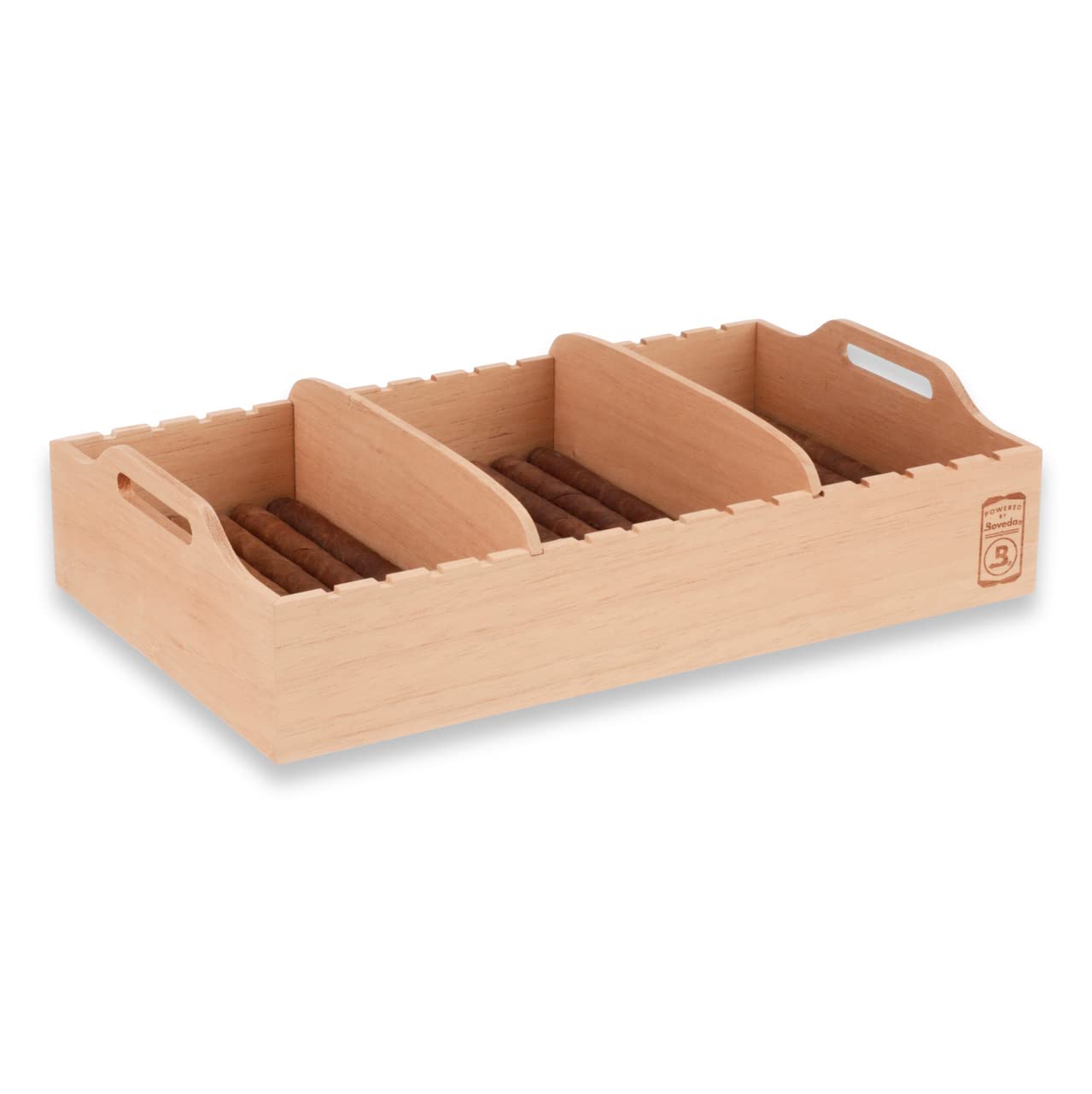 Northwoods Humidors Wood Tray for Large Acrylic 75-Cigar Humidor Powered by Boveda