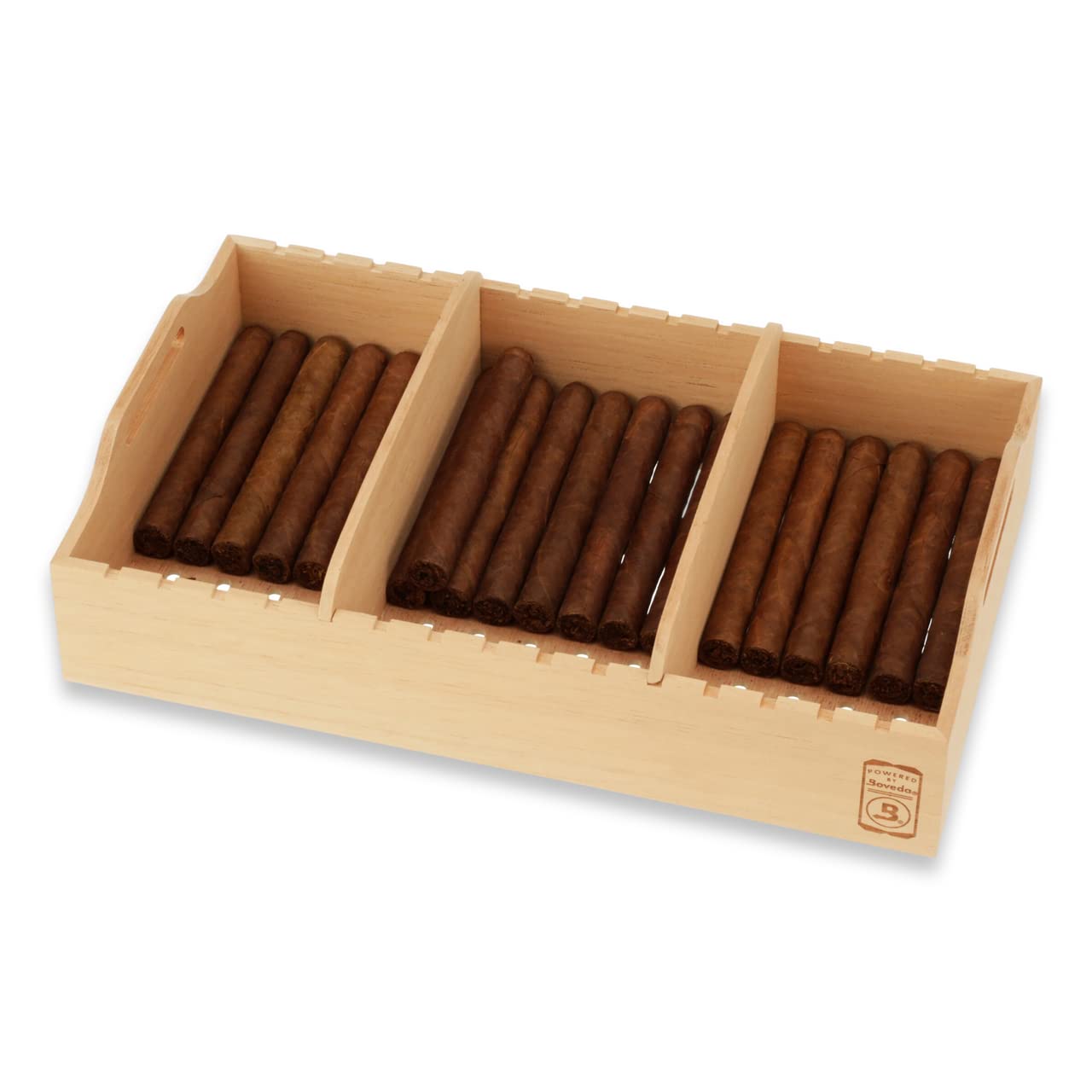 Northwoods Humidors Wood Tray for Large Acrylic 75-Cigar Humidor Powered by Boveda