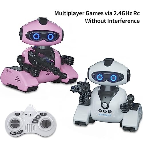 ACECHUM Emo Robot Toys for Kids, Rechargeable Remote Control Smart Robots with Gesture Sensing, Fun Recording and Shining LED Eyes, Toys for 3 4 5 6 7 8-12 Year Old Boys Girls Gifts (Pink)