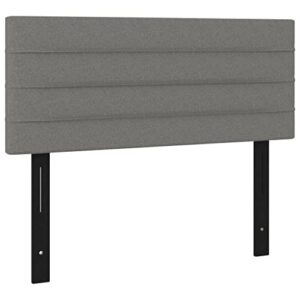 vidaXL Bed Frame, Box Spring Bed Single Platform Bed with Mattress, Bed Frame Mattress Foundation with Headboard for Bedroom, Dark Gray Twin Fabric