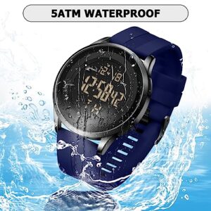COSSINIGE Mens Digital Waterproof Military Watch for Men Black Dive Tactical Sports Minimalist Ultra-Thin Wrist Watch