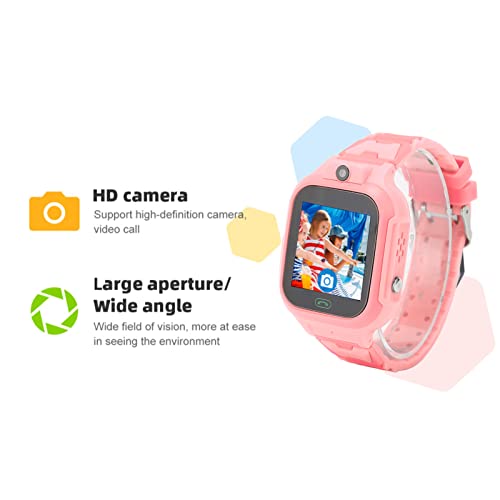 Smart Watch Phone, Waterproof HD Touchscreen Camera Flashlight Music Player with SOS Alarm, Digital Watches for Teens Students Ages 5 to 12, Support Turn Off The Watch Remotely (Pink)