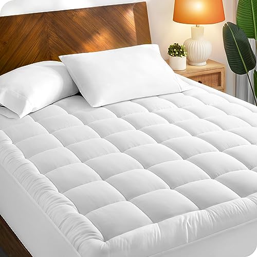 Bare Home Twin XL Mattress Topper Cotton Top - Fitted Mattress Cover - Cooling Breathable Air Flow - 8" to 21" Deep Pocket - Mattress Pad Protector - Soft Noiseless Mattress Pad (Twin XL)