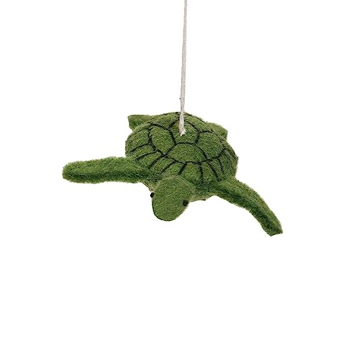 Solas Fifty Two Wool Felt Ocean Animals Hanging Decorations Nursery Decor Felt Animal Figures for Play Set of 5 Handmade Narwhal, Shark, Turtle, Octopus, Whale Christmas Tree Ornaments