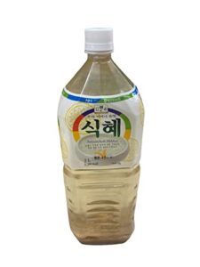 sanyakehon shikhye rice punch with pulp (non alcohol) korean traditional beverage made with malt barley (yeotgireum, 엿기름) and cooked rice - 67.62 fl oz (pack of 1)