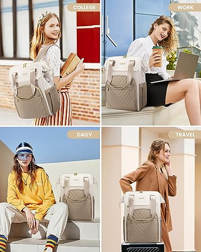 LOVEVOOK Laptop Backpack for Women, 15.6 Inch Work Laptop Bag，Waterproof Teacher Nurse Bag with USB Port,Fashion Travel Bag Business Computer Backpack Purse