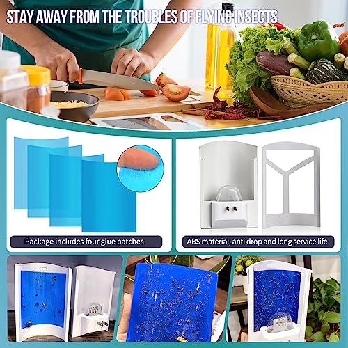 Flying Insect Trap, Indoor Plug-in Fly Trap for Home, Mosquito Killer Indoor Gnat Moth Catcher with Night UV Light, Mosquito Attractant Fly Bug Zapper for Home, Office (1 x Trap & 4 x Refills)