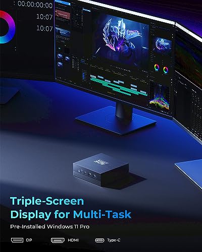 ACEMAGICIAN Mini PC【Dual LAN】AMD Ryzen 5 5500U, 16GB DDR4 512GB NVMe PCIe3.0 SSD Win 11 Pro【4K@60Hz Triple Display】Mini Desktop Computers,Gaming PC 6C/12T, up to 4.0GHz,USB-C/BT4.0/Wi-Fi6/Dual Channel
