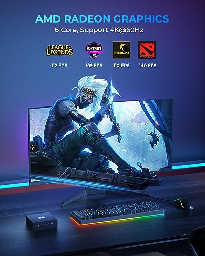 ACEMAGICIAN Mini PC【Dual LAN】AMD Ryzen 5 5500U, 16GB DDR4 512GB NVMe PCIe3.0 SSD Win 11 Pro【4K@60Hz Triple Display】Mini Desktop Computers,Gaming PC 6C/12T, up to 4.0GHz,USB-C/BT4.0/Wi-Fi6/Dual Channel