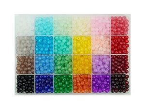 glass beads 6mm, 1800pcs 24 colors handcrafted round gemstone glass crystal bead kit imitative agate jade loose spacers beads for diy crafts jewelry making earring necklaces (6mm-24colors)