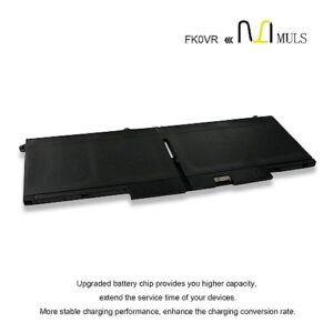 MULS FK0VR 58Wh Laptop Battery Replacement for Dell Latitude 5330 7330 7430 7530 5330 2-in-1 7330 2-in-1 7430 2-in-1 FK0VR FKOVR 8H6WD 293F1 01VX5 404T8 51R71 8P81K 3625mAh 4-Cells