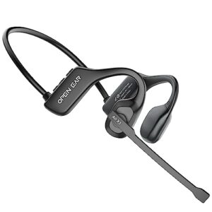 aimopt open ear headphones, air conduction bluetooth headset, wireless headphones with noise-canceling microphone, headset with mic for laptop work, study, running and driving