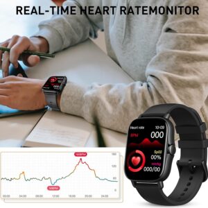 doviico smart watch, upgraded fitness full touch screen smart watch for ios/android phones with real time heart rate monitor, blood pressure/oxygen tracker with smart watches for women men