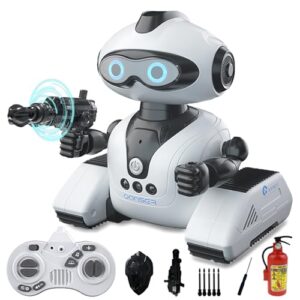 busysir robot toys for kids - gesture sensing rc robot toys for boys girls, smart robot with diy arms, music, record, program, remote control toys birthday gifts for kids age 3 4 5 6 7 8 9