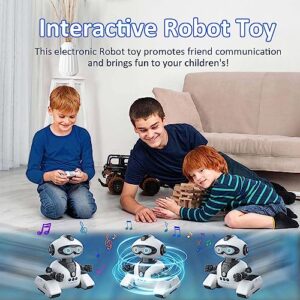 BUSYSIR Robot Toys for Kids - Gesture Sensing RC Robot Toys for Boys Girls, Smart Robot with DIY Arms, Music, Record, Program, Remote Control Toys Birthday Gifts for Kids Age 3 4 5 6 7 8 9