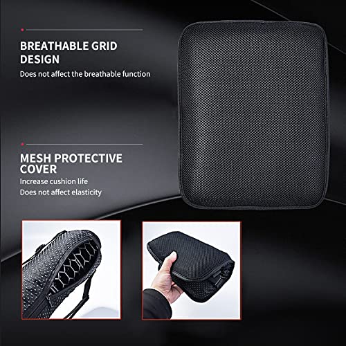 ELCYCO Motorcycle Gel Seat Cushion, Seat Cushion Available for Rear Passengers Honeycomb Structure Breathable Anti-Skid Shock Absorption Suitable for Long-Term Riding