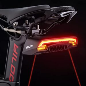 bike tail light rechargeable with turn signals - laser drive led bike rear light - ipx4 waterproof smart bicycle brake light for safer cycling (usb cable included)