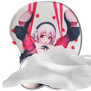 Funny Sexy Anime Mouse Pad 3D Cute Mouse Pad Office Ergonomic Computer Mouse Pad Kawaii Gaming Mousepad with Wrist Support Red