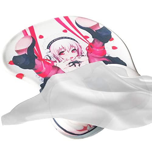 Funny Sexy Anime Mouse Pad 3D Cute Mouse Pad Office Ergonomic Computer Mouse Pad Kawaii Gaming Mousepad with Wrist Support Red