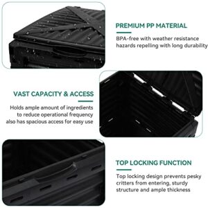 YITAHOME Large Outdoor Compost Bin, 80 Gallon (300L) Composter Box with Snap-on Top Lid and Aeration System, Lightweight Garden Compost Barrel Tumbler, Easy Assembly, BPA Free