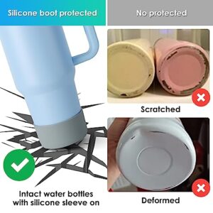 KRISREL 2 Pack Silicone Boot for Quencher 40 oz Tumbler IceFlow 20oz&30oz, Water Bottle Bottom Sleeve for Stanly Cup Accessories（2 Pack，Clear）