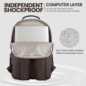 LOVEVOOK Laptop Backpack for Women 15.6 inch,Cute Womens Travel Backpack Purse,Professional Laptop Computer Bag,Waterproof Work Business College Teacher Bags Carry on Backpack with USB Port,Coffee